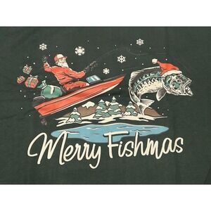 Bass Pro Shops Merry Fishmas Christmas Holiday Santa‎ Sweatshirt NWT - Size 3XL